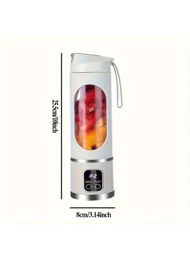 White USB Rechargeable Juicer Blender Portable Digital Display Easy Clean Smoothies - Image 3